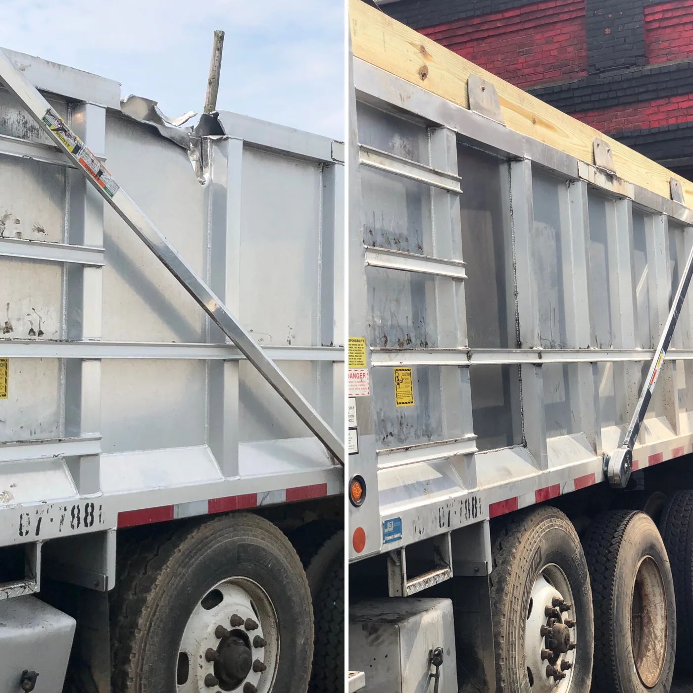 Truck body at the workshop
